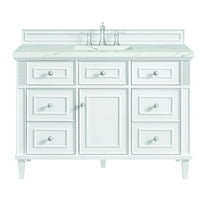 James Martin Vanities 48" Single Vanity, Bright White w/ 3 CM Ethereal Noctis Quartz Top
