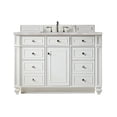thumbnail image 1 of James Martin Vanities 48" Single Vanity, Bright White w/ 3 CM Victorian Silver Quartz Top, 1 of 4