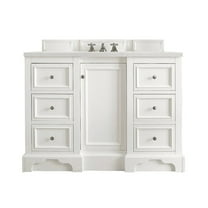 James Martin Vanities 48" Single Vanity, Bright White w/ 3 CM Lime Delight Quartz Top