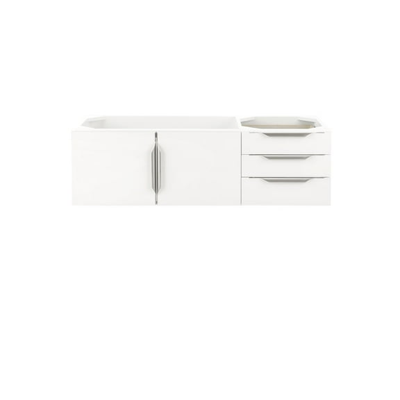 James Martin Vanities 48" Single Vanity Cabinet, Glossy White, No Hardware