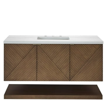 James Martin Vanities 48" Single Vanity, Chestnut w/ 3 CM Arctic Fall Solid Surface Top