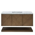 thumbnail image 1 of James Martin Vanities 48" Single Vanity, Chestnut w/ 3 CM Carrara White Marble Top, 1 of 10