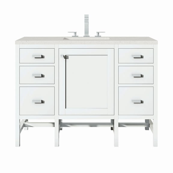 James Martin Vanities E444-V48-3Ldl Addison 48" Single Basin Wood Vanity Set - White