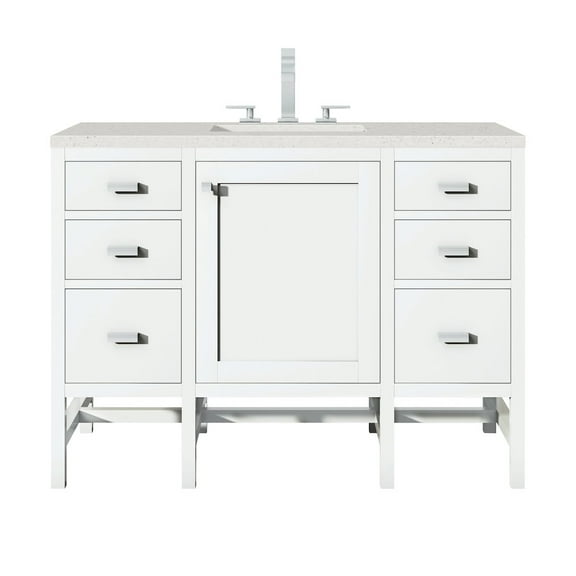 James Martin Vanities 48" Single Vanity, Glossy White w/ 3 CM Lime Delight Quartz Top