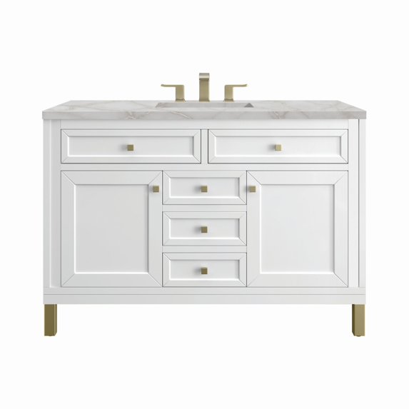 James Martin Vanities 305-V48-3Vsl Chicago 48" Single Basin Wood Vanity Set - White