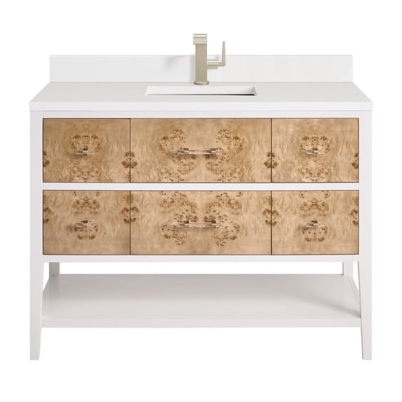 James Martin Vanities D804-V48-LMB-1WZ Olena 48" Single Basin Wood Vanity Set - Polished