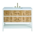 thumbnail image 1 of James Martin Vanities D804-V48-3Wz Olena 48" Single Basin Wood Vanity Set - Polished White, 1 of 5