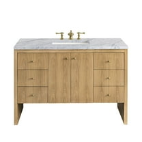 James Martin Vanities 48" Single Vanity, Light Natural Oak w/ 3 CM Carrara Marble Top