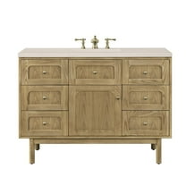 James Martin Vanities 48" Single Vanity, Light Natural Oak w/ 3 CM Eternal Marfil Top