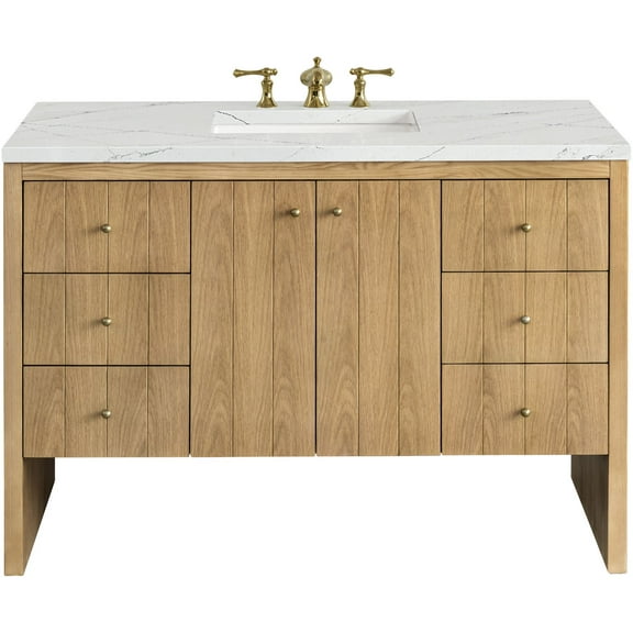 James Martin Vanities 435-V48-3Enc Hudson 48" Single Basin Ash Wood Vanity Set - Light