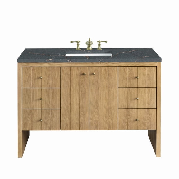 James Martin Vanities 435-V48-3Pbl Hudson 48" Single Basin Wood Vanity Set - Light Natural