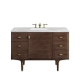 thumbnail image 1 of James Martin Vanities 48" Single Vanity, Mid-Century Walnut w/ 3 CM Arctic Fall Top, 1 of 12