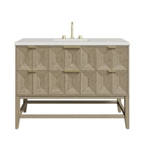 James Martin Vanities D100-V48-3Ldl Emmeline 48" Single Basin Ash Wood Vanity Set - Pebble