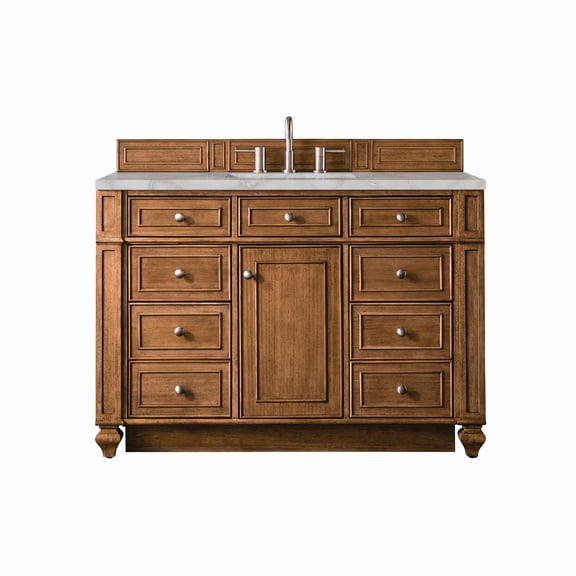 James Martin Vanities 157-V48-SBR-3VSL Bristol 48" Single Basin Walnut Wood Vanity Set -