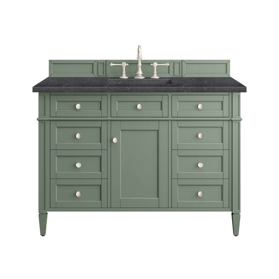 James Martin Vanities 48" Single Vanity, Smokey Celadon w/ 3 CM Charcoal Soapstone Top