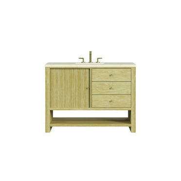 James Martin Vanities 48" Single Vanity, Sunwashed Oak w/ 3 CM Eternal Marfil Quartz Top