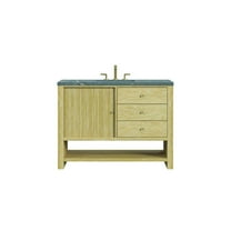 James Martin Vanities 48" Single Vanity, Sunwashed Oak w/ 3 CM Parisien Bleu Quartz Top