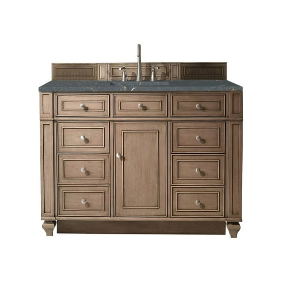 James Martin Vanities 48" Single Vanity, Whitewashed Walnut w/ 3 CM Parisien Bleu Quartz Top