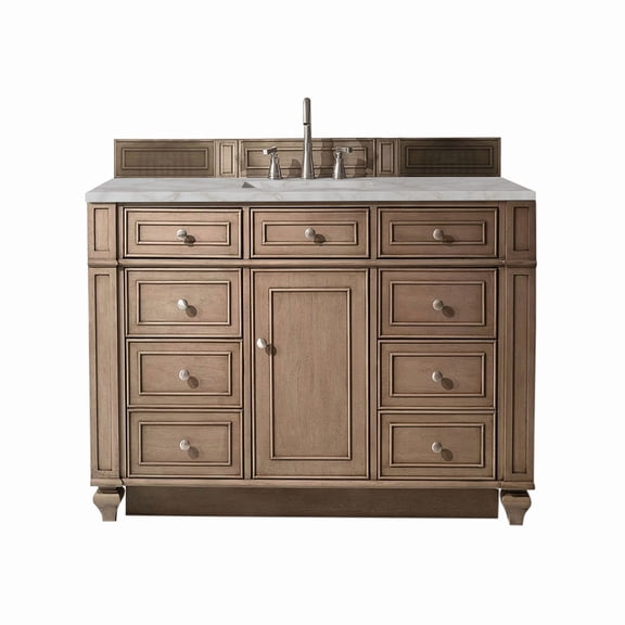 James Martin Vanities 157-V48-WW-3VSL Bristol 48" Single Basin Walnut Wood Vanity Set -