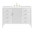thumbnail image 1 of James Martin Vanities 485-V48-BW-3WZ Myrrin 48" Single Basin Wood Vanity Set - White, 1 of 7