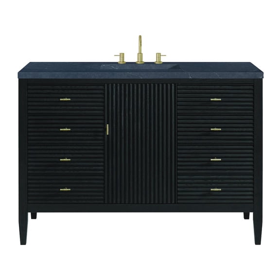 James Martin Vanities 48" Vanity, Carbon Oak w/ 3 CM Charcoal Soapstone Quartz Top