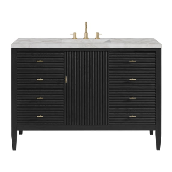 James Martin Vanities 485-V48-CBO-3VSL Myrrin 48" Single Basin Wood Vanity Set - Carbon