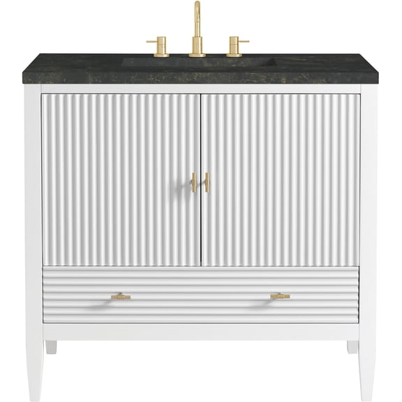 James Martin Vanities 485-V36-BW-3PHT Myrrin 36" Free Standing Single Basin Hardwood