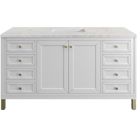 James Martin Vanities 503-V60s-3Ejp Chicago 60" Free Standing Single Basin Vanity Set -