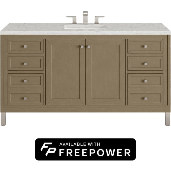 James Martin Vanities 503-V60s-Fejp Chicago 60" Free Standing Single Basin Poplar Wood