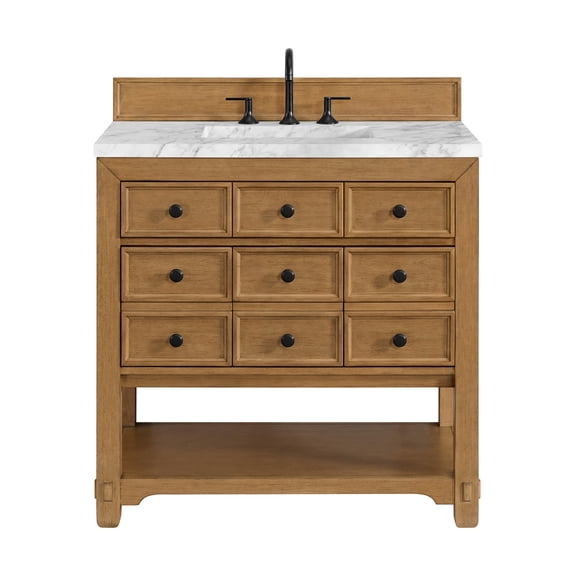 James Martin Vanities 505-V36-AMB-3CAR Malibu 36" Free Standing Single Basin Vanity Set -