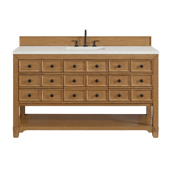 James Martin Vanities 505-V60S-AMB-3LDL Malibu 60" Free Standing Single Basin Vanity Set -