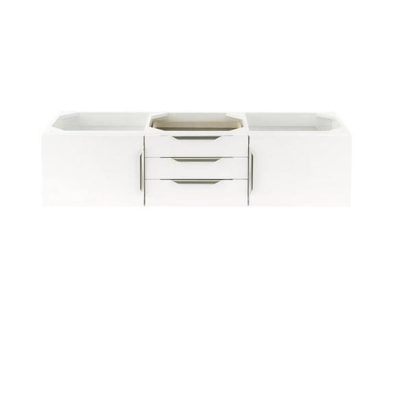 James Martin Vanities 59" Double Vanity Cabinet, Glossy White, No Hardware