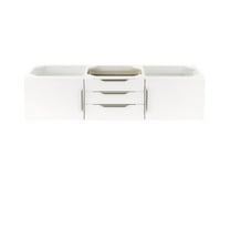 James Martin Vanities 59" Double Vanity Cabinet, Glossy White, No Hardware