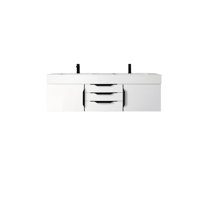James Martin Vanities 983-V59d-W-B-Gw Columbia 60" Wall Mounted Double Basin Vanity Set -