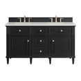 thumbnail image 1 of James Martin Vanities 424-V60D-BKO-3LDL Lorelai 60" Double Basin Wood Vanity Set - Black, 1 of 7
