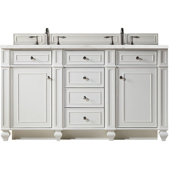 James Martin Vanities 157-V60d-3Ejp Bristol 60" Free Standing Double Basin Hardwood Vanity