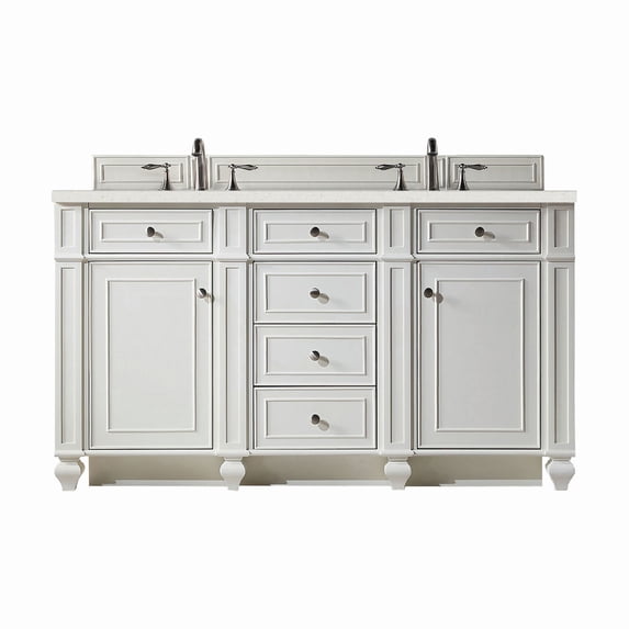 James Martin Vanities 157-V60D-BW-3LDL Bristol 60" Double Basin Walnut Wood Vanity Set -
