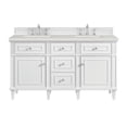 thumbnail image 1 of James Martin Vanities 424-V60D-BW-3LDL Lorelai 60" Double Basin Wood Vanity Set - White, 1 of 7
