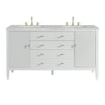 thumbnail image 1 of James Martin Vanities 485-V60d-3Vsl Myrrin 60" Double Basin Wood Vanity Set - White, 1 of 7