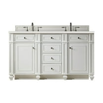 James Martin Vanities 60" Double Vanity, Bright White w/ 3 CM Lime Delight Quartz Top