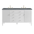 thumbnail image 1 of James Martin Vanities 485-V60D-BW-3PBL Myrrin 60" Double Basin Wood Vanity Set - White, 1 of 7