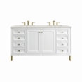 thumbnail image 1 of James Martin Vanities 305-V60d-3Ldl Chicago 60" Double Basin Wood Vanity Set - White, 1 of 3