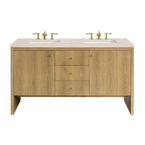 James Martin Vanities 60" Double Vanity, Light Natural Oak w/ 3 CM Eternal Marfil Top