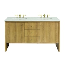 James Martin Vanities 60" Double Vanity, Light Natural Oak w/ 3 CM Lime Delight Top