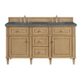 thumbnail image 1 of James Martin Vanities 424-V60D-LNO-3PBL Lorelai 60" Double Basin Wood Vanity Set - Light, 1 of 7