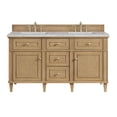 thumbnail image 1 of James Martin Vanities 424-V60D-LNO-3VSL Lorelai 60" Double Basin Wood Vanity Set - Light, 1 of 7