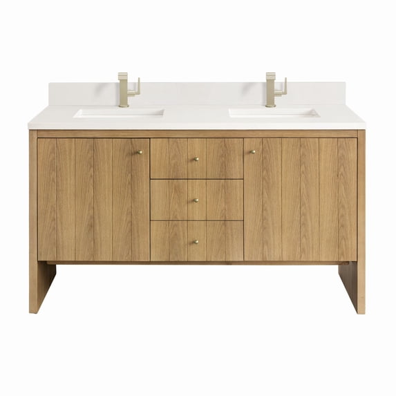 James Martin Vanities 435-V60d-1Wz Hudson 60" Free Standing Double Basin Poplar Wood