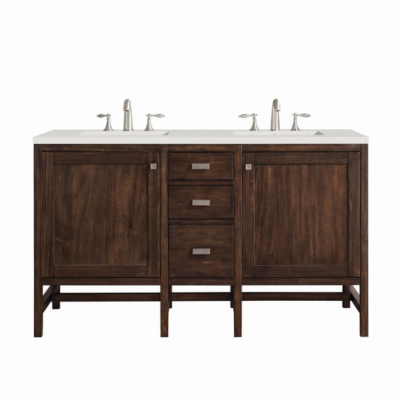 James Martin Vanities E444-V60d-3Ldl Addison 60" Double Basin Wood Vanity Set -