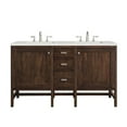 thumbnail image 1 of James Martin Vanities 60" Double Vanity, Mid-Century Acacia w/ 3 CM Lime Delight Quartz Top, 1 of 3