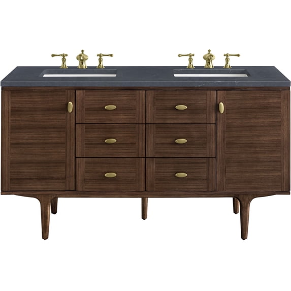 James Martin Vanities 670-V60D-WLT-3CSP Amberly 60" Free Standing Or Wall Mounted Double
